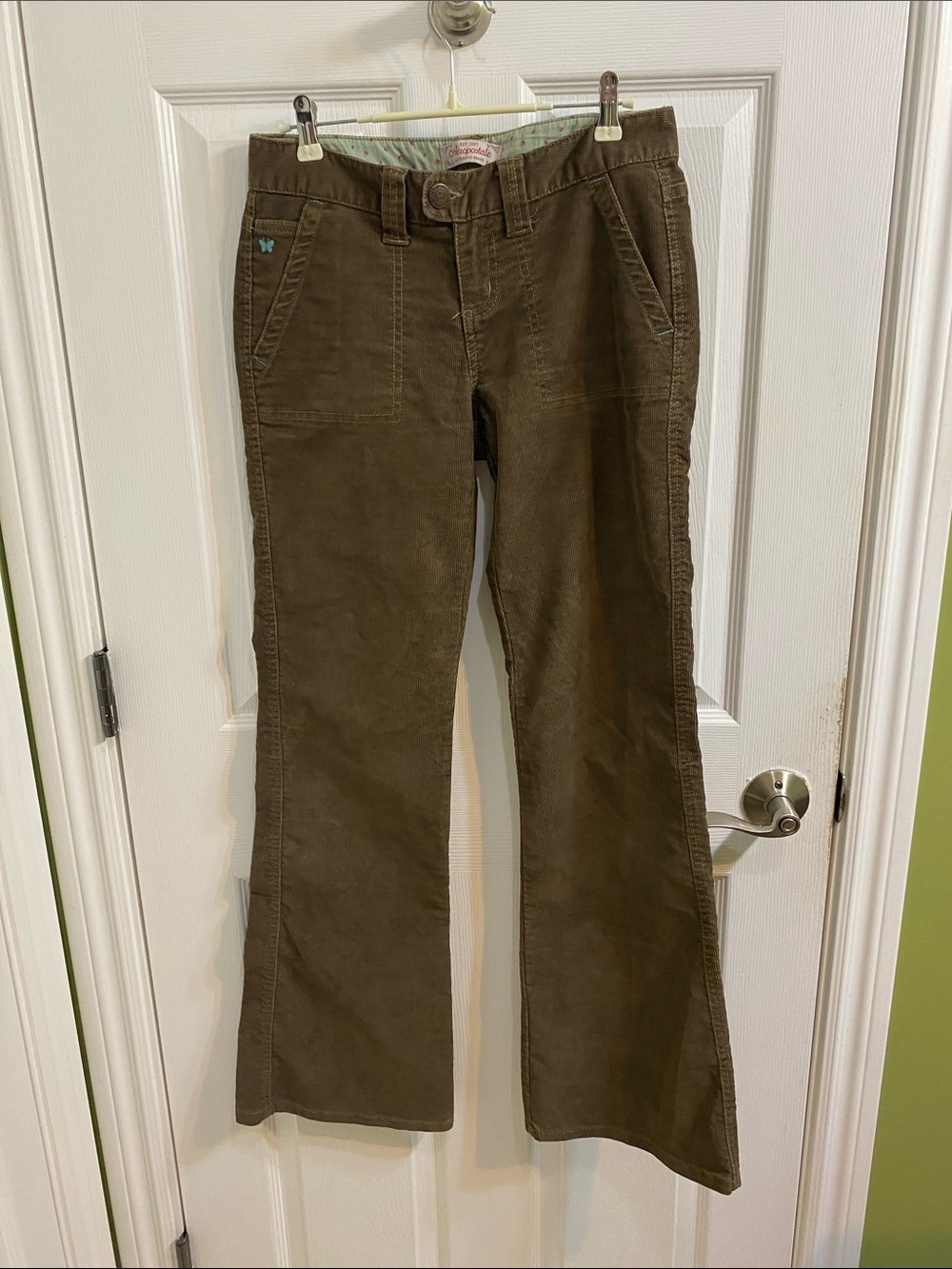Vintage Y2K Aeropostale Low Rise Flare Leg Brown Corduroy Pants 1/2 28 Regular